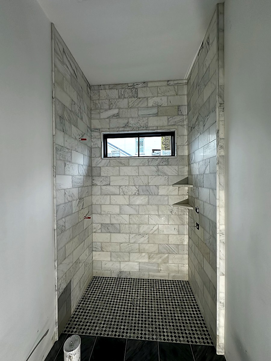 Tile flooring layout and substrate preparation, KV Tileworks Central Florida